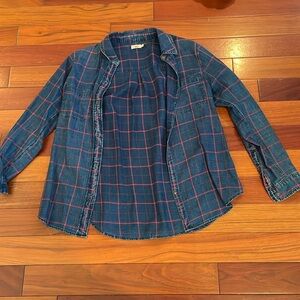 Faherty denim striped shirt